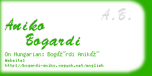 aniko bogardi business card